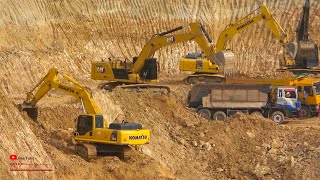 Awesome Caterpillar Komatsu Volvo Vs Hyundai Trago Truck Moving Soils