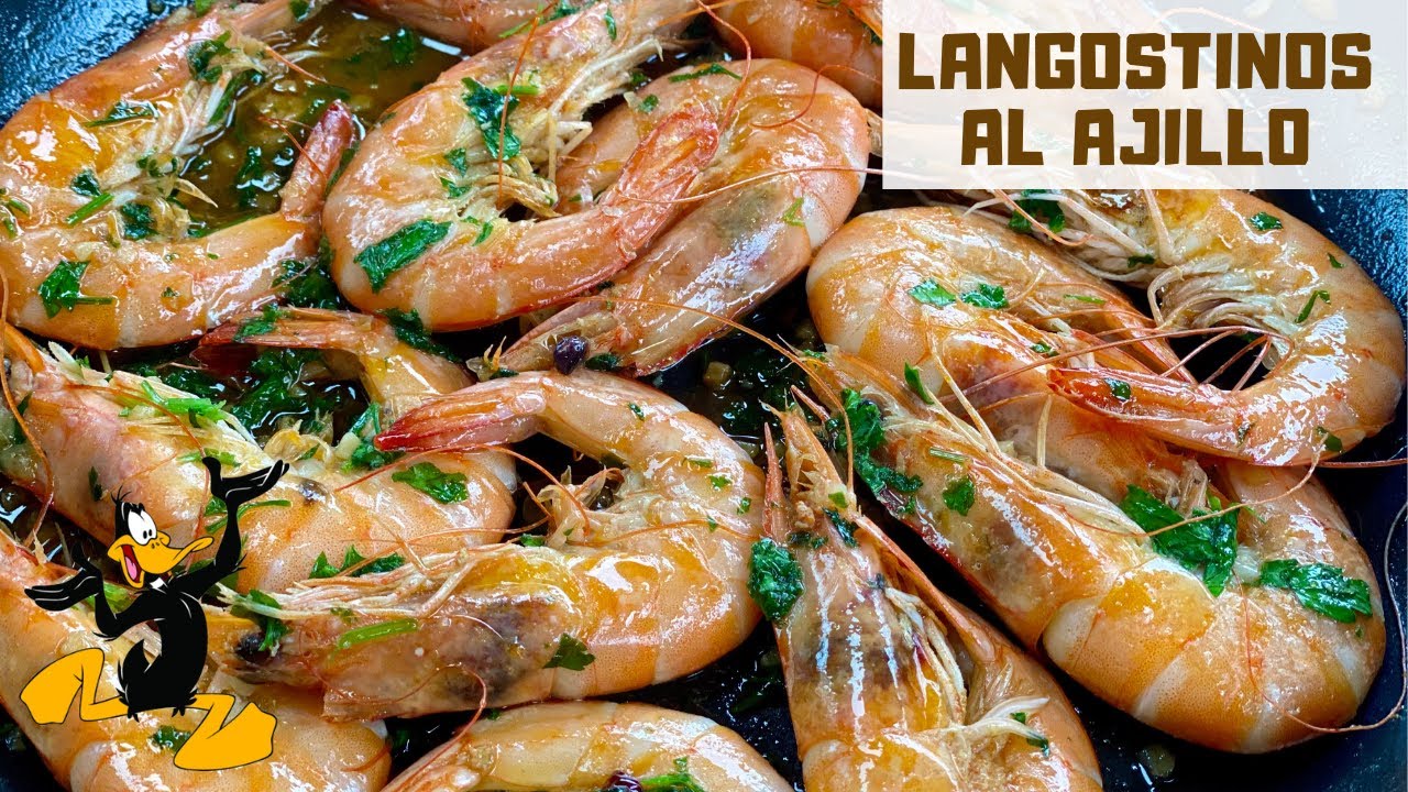 Langostinos Salteados Al Ajillo Con Vino Blanco 🦐 ¡En Sartén Y Sin ...