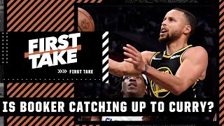 Stephen A. & JJ Redick get HEATED comparing Devin Booker and Steph Curry | First Take