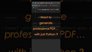 Generate PDF with Python 😎 #python #pythonlibraries #weasyprint #pdf