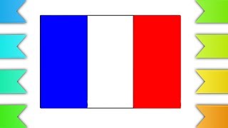 France Flag Drawing & Coloring Page | How to Draw Flag Step by Step | Drawing Colors for Kids