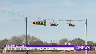 Temporary lights installed at intersection of Everhart, Alameda