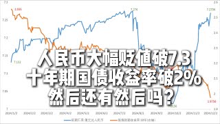 人民币汇率大幅贬值到7.3，十年期国债收益率跌破2%，后面会怎么样？