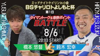 8/6(土)　ミッドナイト競輪　in　小倉　BSチャリロトよしもと杯　第１日　公式ライブ配信