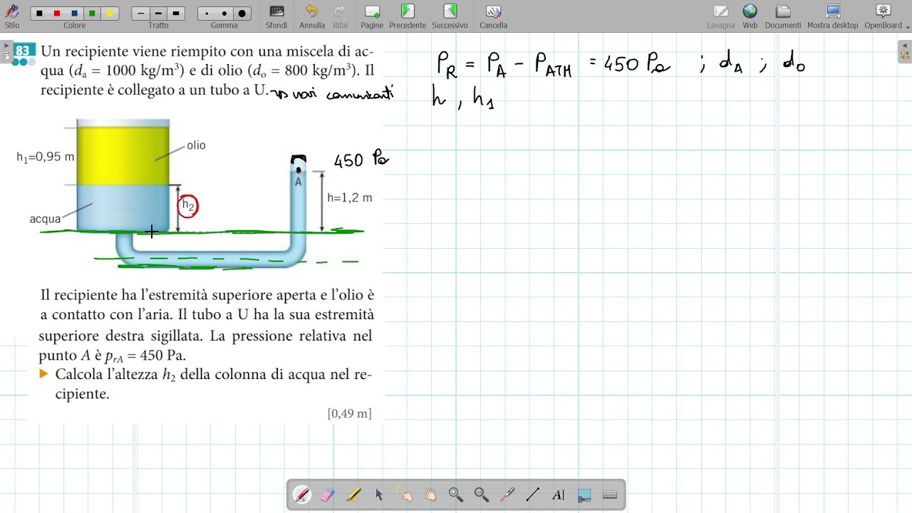 Problemi Di Fisica Sull'equilibrio Dei Fluidi - 002 - YouTube