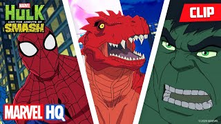 Spider-Man and Hulk Stop Devil Dinosaur from Destroying New York City!