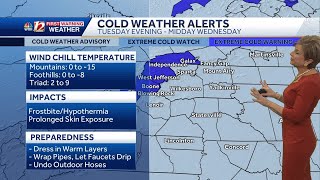 WATCH: Carolina snow, cold alerts too