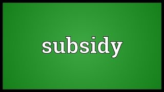 Subsidy Meaning