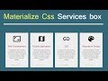 Materialize Css - Services card box design