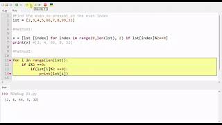Find the even no present on the even index code diagnosis
