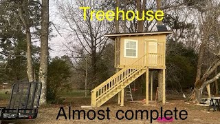 Treehouse Christmas construction project solar system install real deal treehouse ￼up in the trees