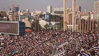 旧国立競技場での関東大学ラグビー早明戦　試合前の両校校歌（2010年12月5日）