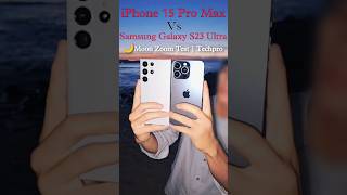iPhone 15 Pro Max vs Samsung Galaxy S23 Ultra 🌙Moon Zoom Test #shorts #ytshorts #trending