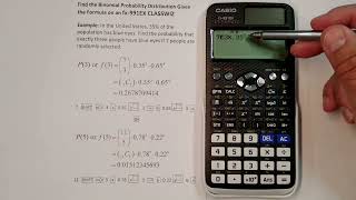 Probability in a Binomial Probability Distribution Given the Formula on a Casio fx-991EX CLASSWIZ