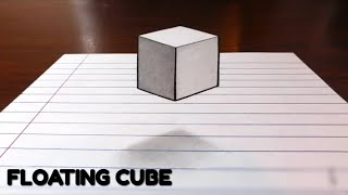 How to draw 3d art on paper | How to draw 3d cube stuff for kids | floating cube