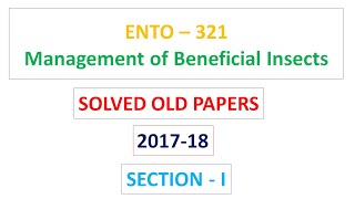 2017-18 Solved Old Paper (ENTO-321)