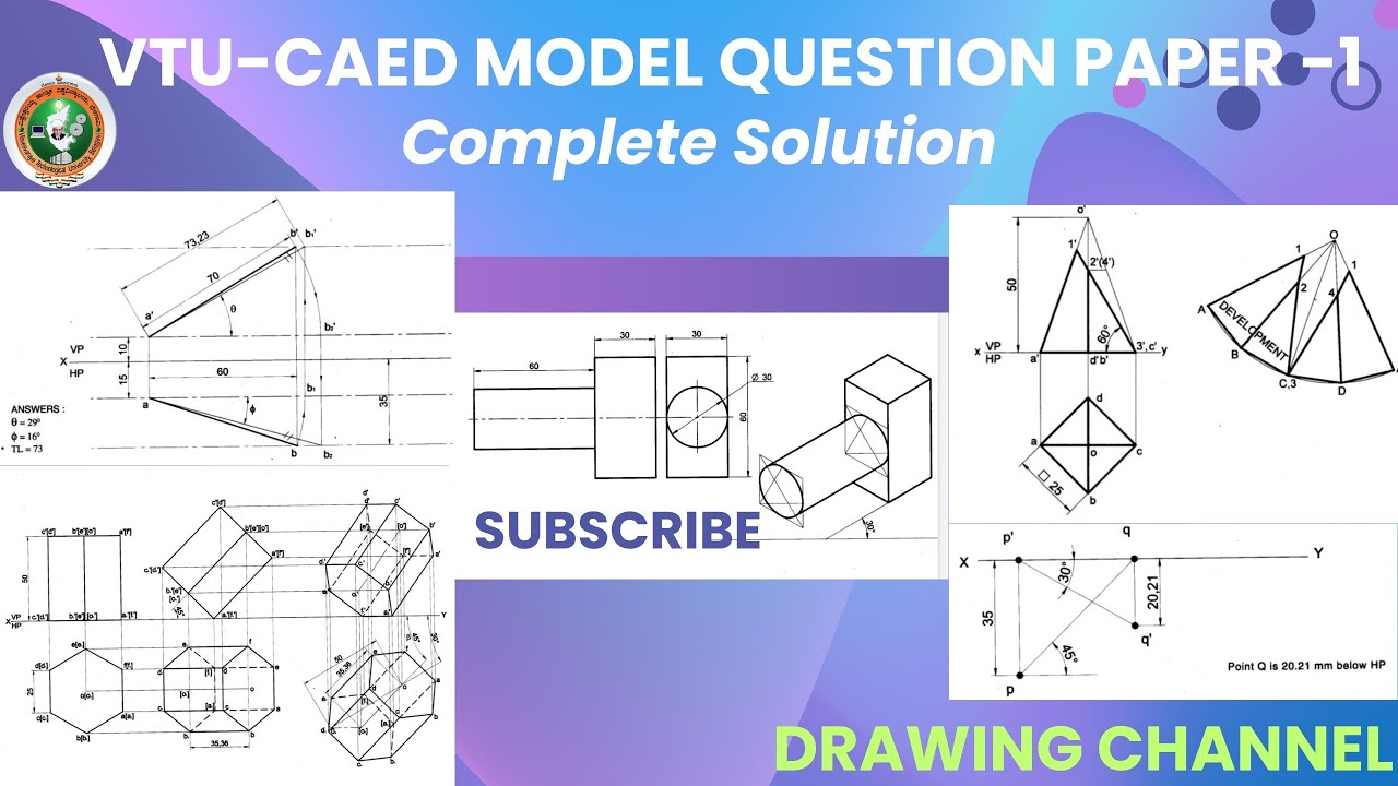 VTU -CAED MODEL QUESTION PAPER -1 COMPLETE SOLUTION - YouTube