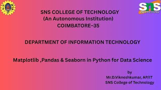 Matplotlib ,Pandas & Seaborn | Python for Data Science | SNS Institutions