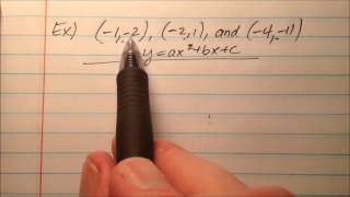 Writing Quadratic Equations From Points
