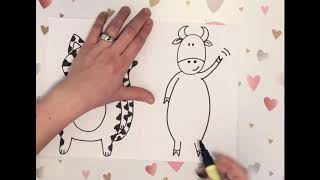 How to draw farm animal - Cow