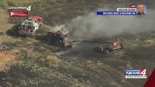 Tractor sparks grass fire in NW OKC