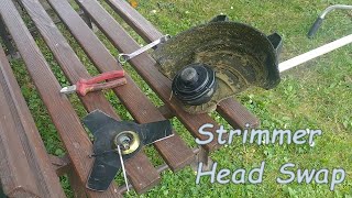 Hecht 1440 Strimer/Brush Cutter head swap and re-string