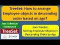 Java TreeSet: How to arrange Employee objects in descending order based on age?