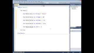 VB.NET 2010: Tutorial 3: Data Types, Variables & Constants