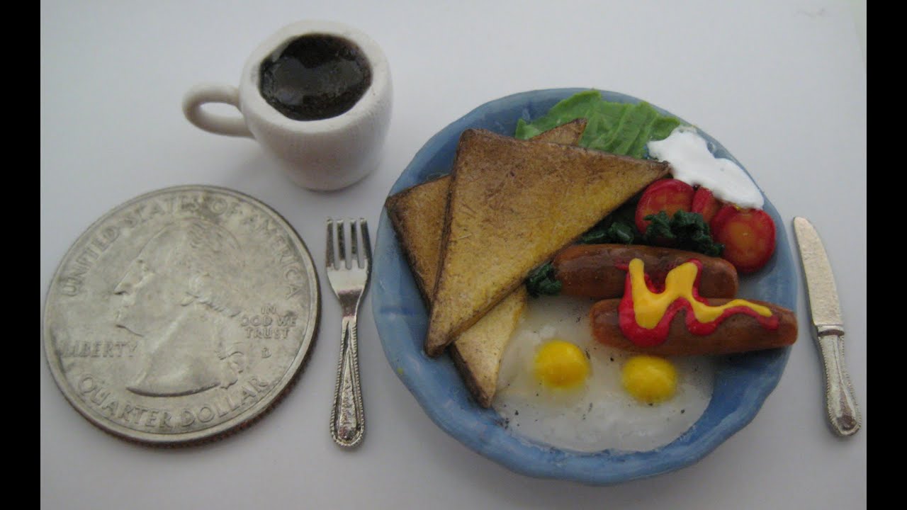 Breakfast Plate Miniature Polymer Clay Youtube
