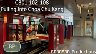 [SMRT][Platform 3 POV] BDR C801 [102-108] - Pulling Into BP1 Choa Chu Kang (BPLRT)