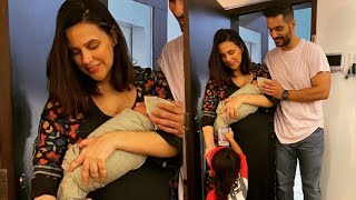 Neha Dhupia shares the First Picture of her New Born Baby with husband Angad Bedi