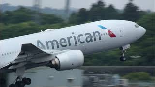 アメリカン航空 トリプルセブン 成田空港離陸 American Airlines Triple Seven Narita Airport Takeoff