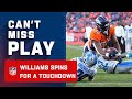 Javonte Williams Barely Stays Up, Then Hits Spin for the TD