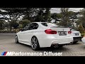 Gloss Black M-Performance Diffuser BMW F30 330i LCI B48 Indonesia