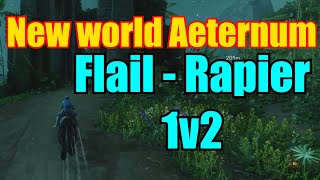 Brutal Pvp New world Aeternum 1vX Flail - Spear - Rapier Build Meta crafting Pov