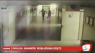 Okulda asansör boşluğuna düştü