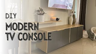 How to build a modern tv console | DIY TV Console #diy #tvconsole