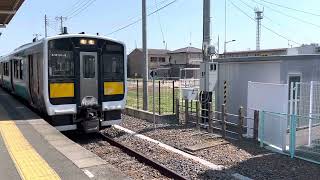 キハE130系　水郡線普通水戸行き　上菅谷駅　発車