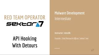 API Hooking - RTO: Malware Development Intermediate course teaser