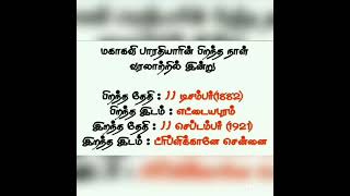 மகாகவி பாரதியார் பிறந்த தினம்