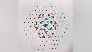 13*7 dots simple rangoli /Shivaratri special Kolam / new rangoli / Ugadi Muggulu / Kolam / rangoli