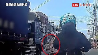 彰化7旬婦走斑馬線過馬路 遭綠燈起步曳引車撞擊身亡（翻攝自記者爆料網）