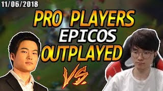 10 MINUTOS OUTPLAYS A PRO PLAYERS *FAKER VS DOPA?* | League of Legends