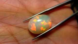 AAAA Grade Oval Cut Ethiopian Fire Opal Cabochon