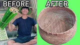 DIY traditional weaving basket is environmentally friendly丨Bamboo Woodworking Art
