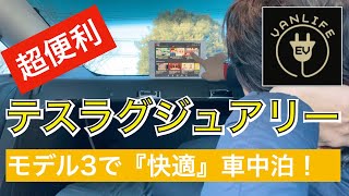 【テスラ車中泊 便利グッズ③】車内を快適空間にするテスラグジュアリー　モデル3