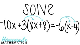 Solving Multistep Equations | Distributing & Combining Like Terms | Algebra Help