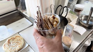 원조 한국인의 情(정)초코파이 아이스크림 호떡 / Choco Pie ice cream pancake, hotteok - Korean street food