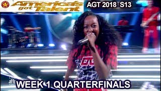 Flau'jae 14 yo Raps "Let Downs" Simon says OUTSTANDING Quarterfinals 1 America's Got Talent 2018 AGT