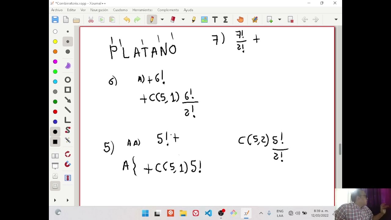 Matemáticas Discretas II: Clase 3-1 Ejercicio Combinatoria - YouTube